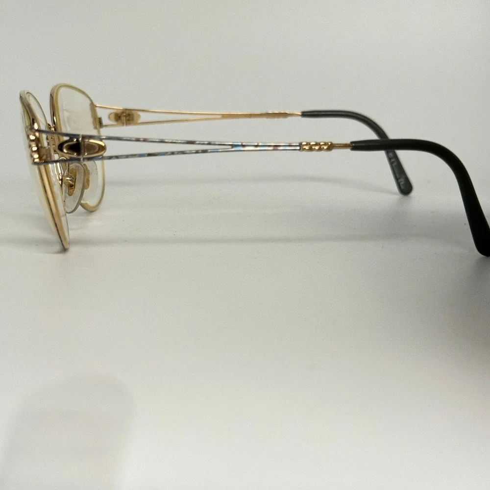 Christian‎ Dior Vintage Gold Blue Marble Oval Eyeglass Frames Austria 22926